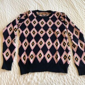 Kling Diamond Geometric Knit Sweater 100% cotton size S